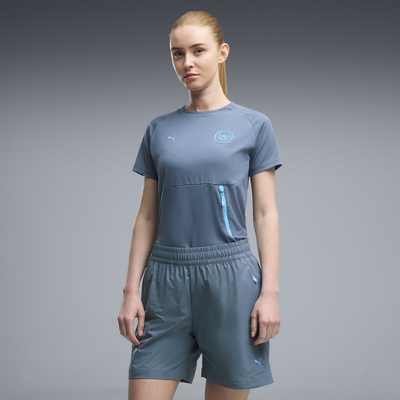 MCFC LW WMNS PUMATECH POCKET TEE - Evening Sky-Luminous Blue